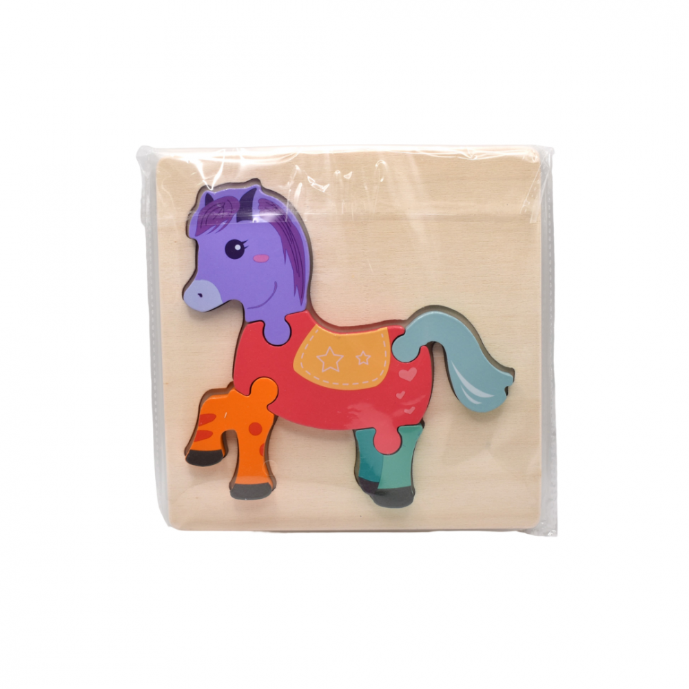 Puzzle cu 5 piese 3D, model căluț [4]