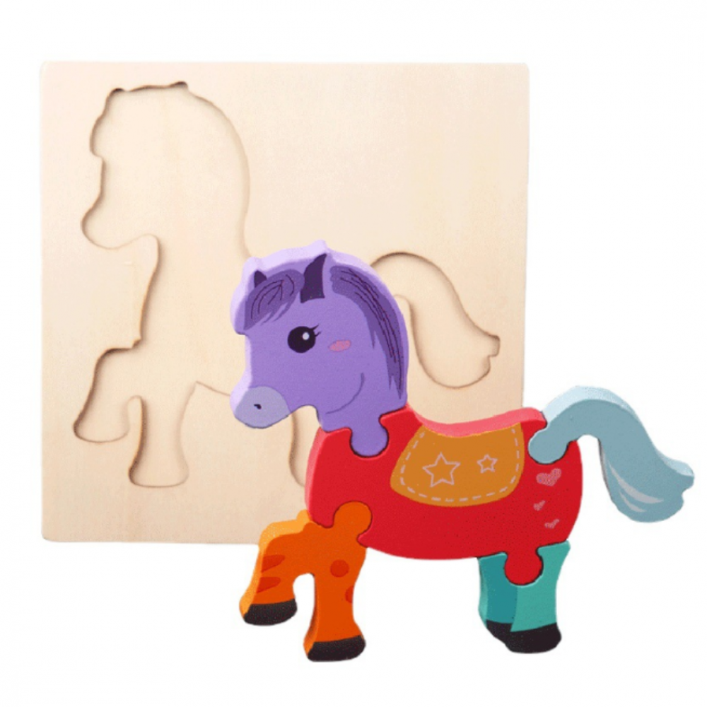 Puzzle cu 5 piese 3D, model căluț [1]