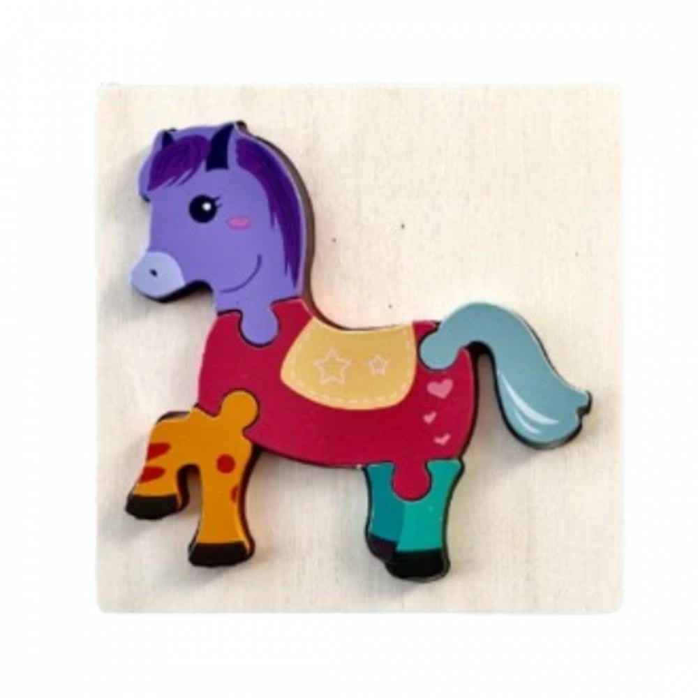 Puzzle cu 5 piese 3D, model căluț [5]