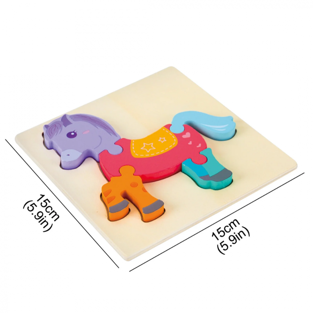 Puzzle cu 5 piese 3D, model căluț [8]
