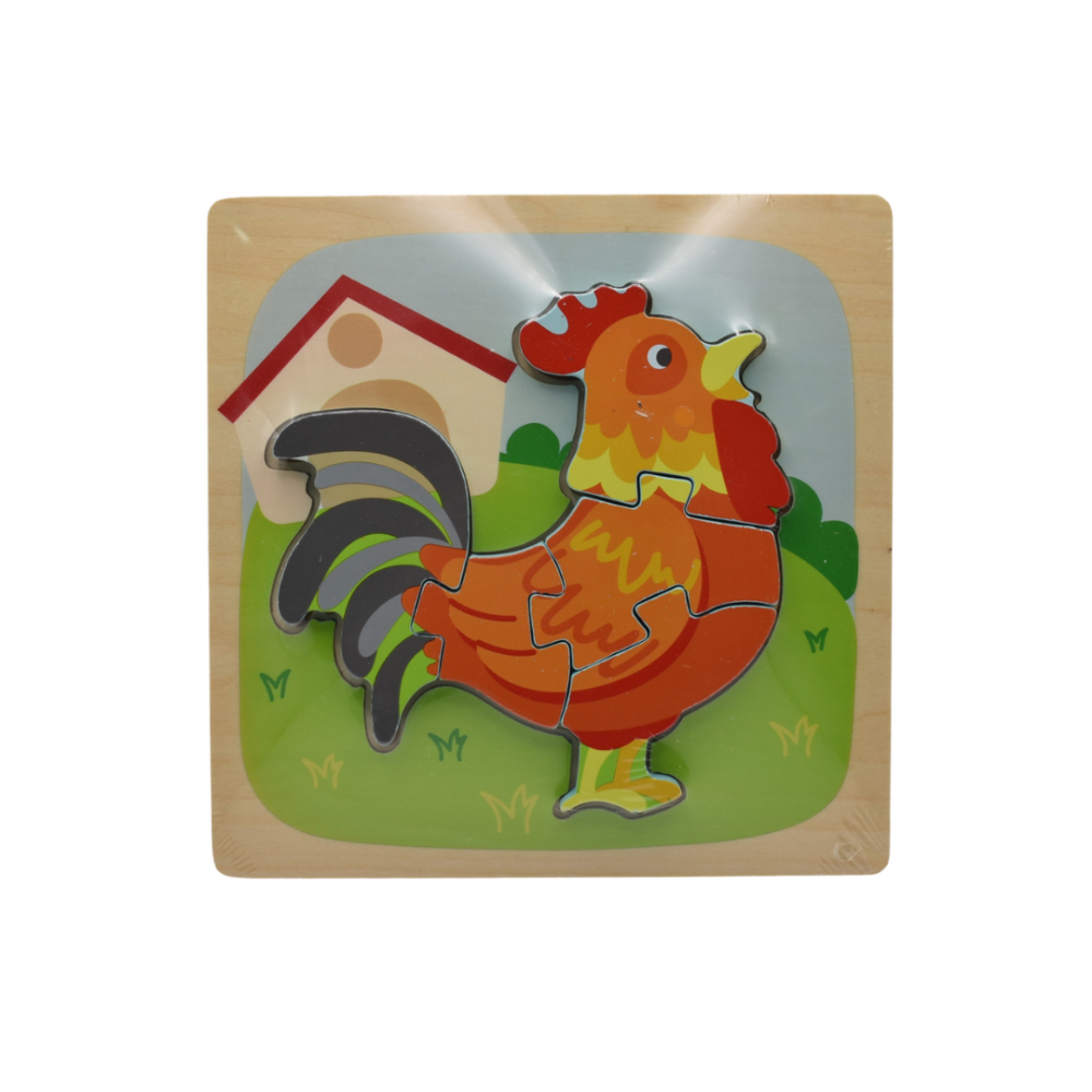 Puzzle cu 5 piese 3D, model cocoș [1]