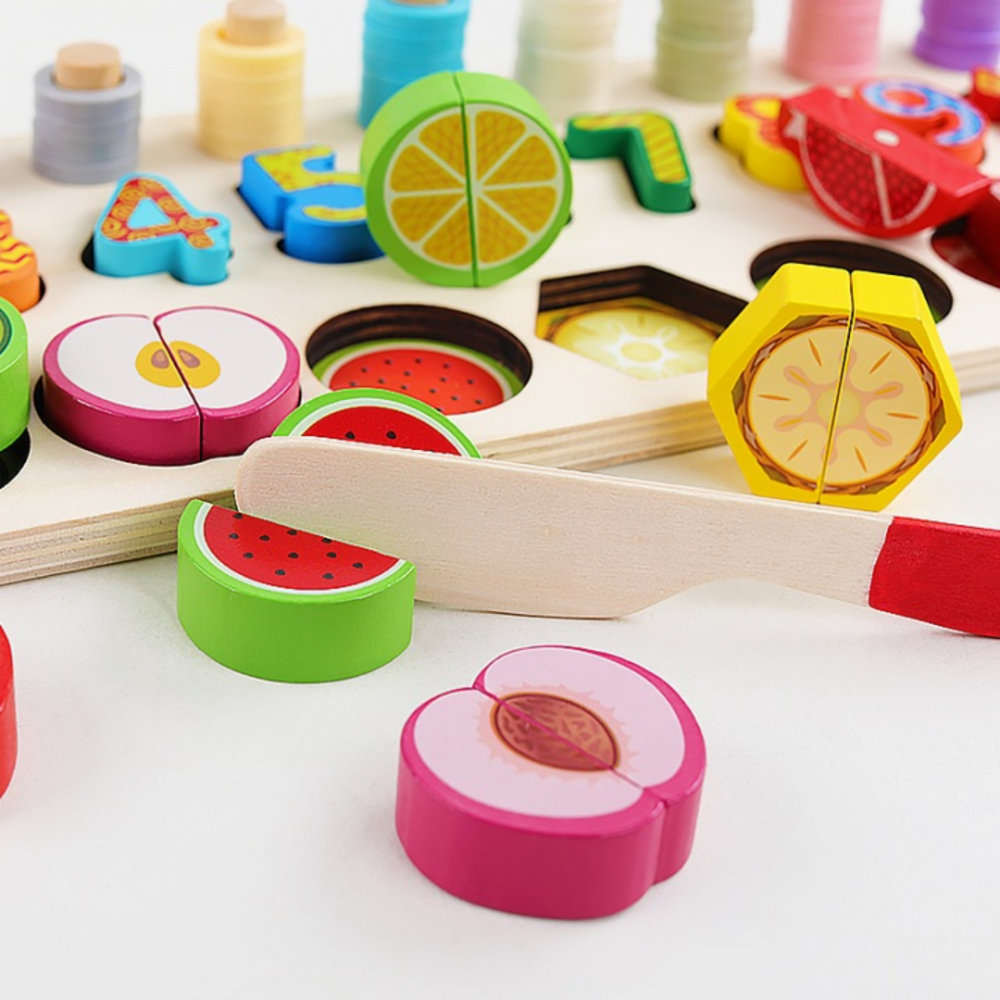 Puzzle educativ cu semne matematice și inele pentru numărat [6]