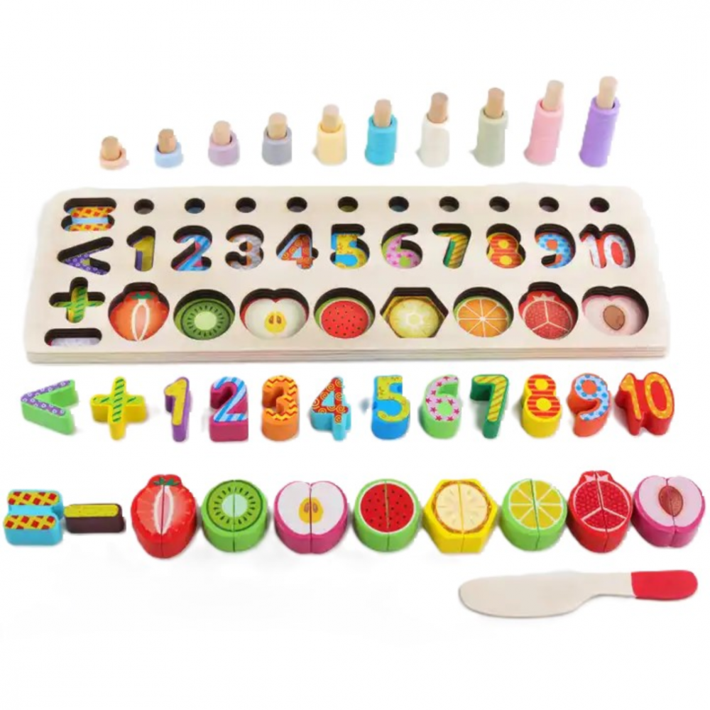 Puzzle educativ cu semne matematice și inele pentru numărat [1]