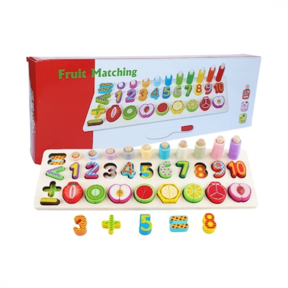 Puzzle educativ cu semne matematice și inele pentru numărat [5]