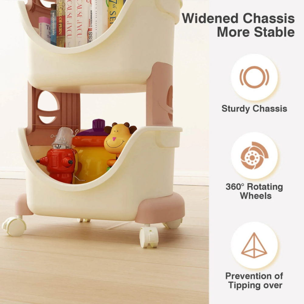 Raft de depozitare mobil cu 4 roți, model cosmonaut, trei nivele [6]