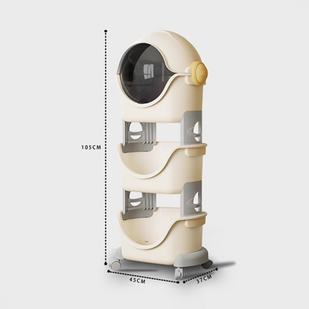 Raft de depozitare mobil cu 4 roți, model cosmonaut, trei nivele [4]