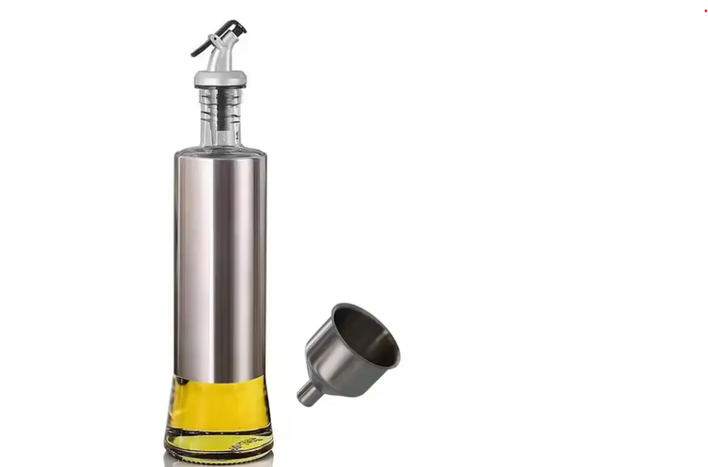 Recipient Ulei si Otet, 300 ml, sticla cu invelis inox, Argintiu [2]