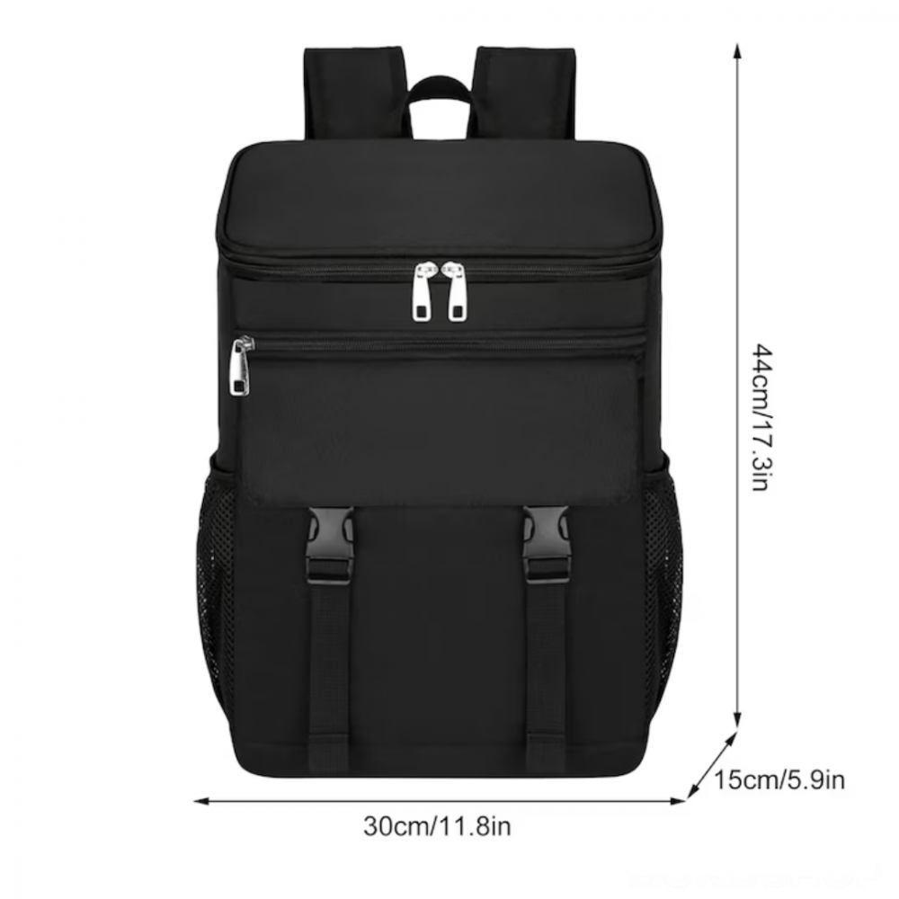 Rucsac frigorific si izoterm 25L, impermeabil, ajustabil, buzunare laterale, ideal pentru picnic si drumetii, Negru [2]