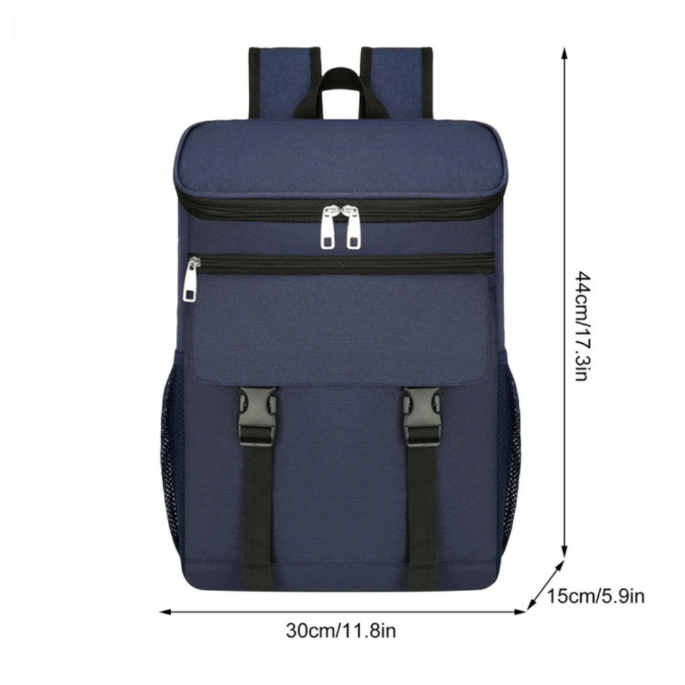 Rucsac frigorific si izoterm 25L, impermeabil, ajustabil, buzunare laterale, ideal pentru picnic si drumetii, Bleumarin [2]