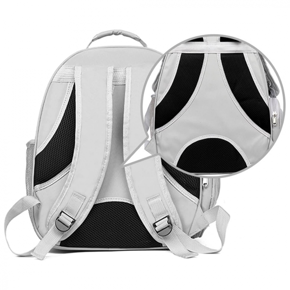 Rucsac transport animale cu greutate maximă 6.5 kg, hublou transparent, buzunar lateral, gri [5]