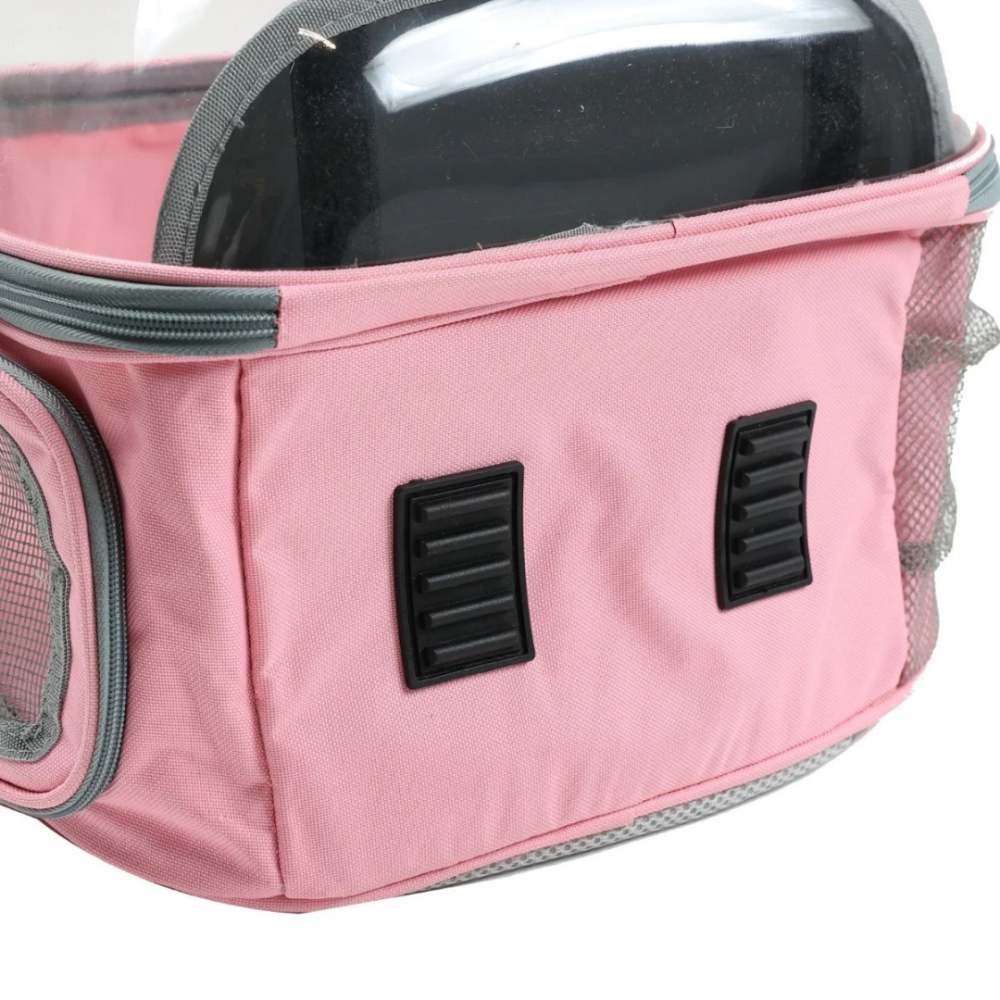 Rucsac transport animale cu greutate maximă 6.5 kg, hublou transparent, buzunar lateral, roz [4]