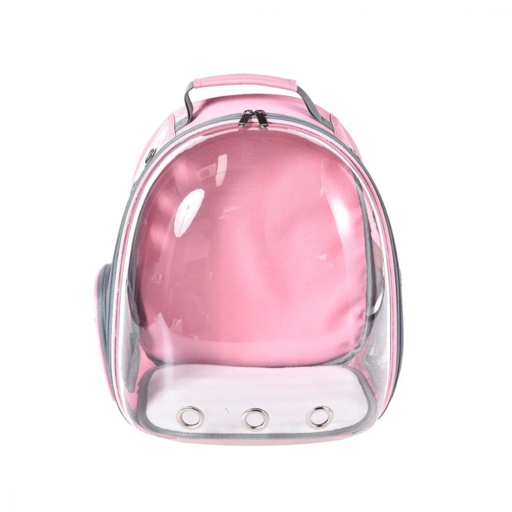 Rucsac transport animale cu greutate maximă 6.5 kg, hublou transparent, buzunar lateral, roz [1]