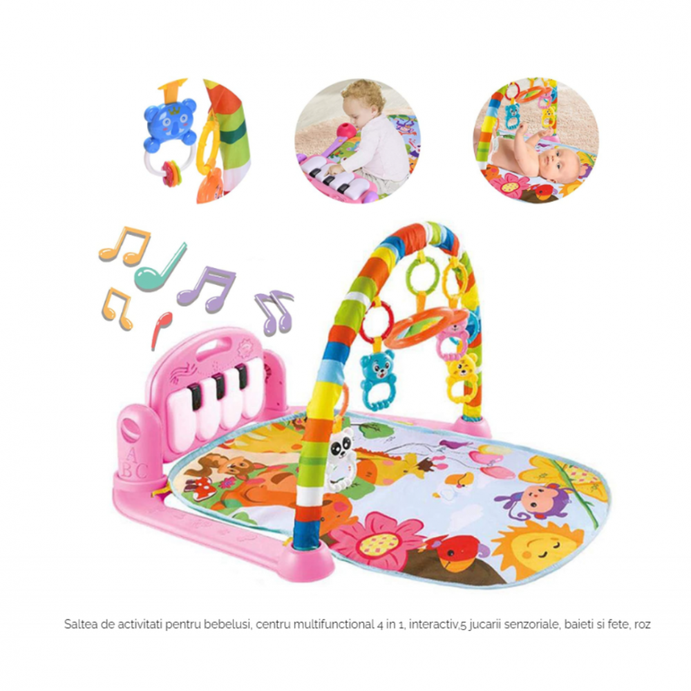 Saltea de activități, 4 în 1, cu lumini, sunete și pian detașabil [2]