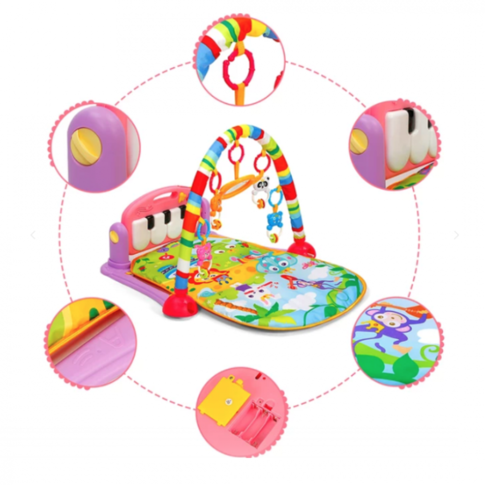 Saltea de activități, 4 în 1, cu lumini, sunete și pian detașabil [4]