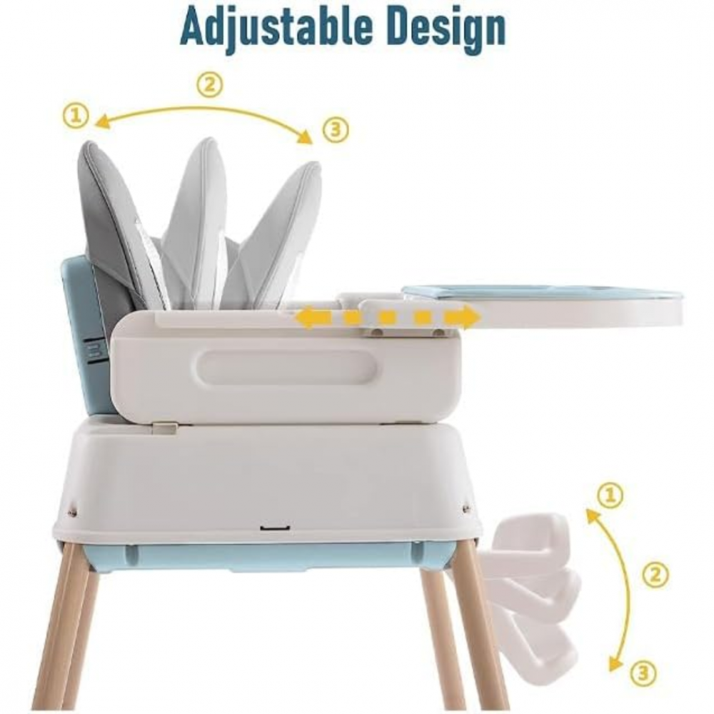Scaun de masă pliabil 6 în 1, confortabil și multifuncțional, albastru [4]