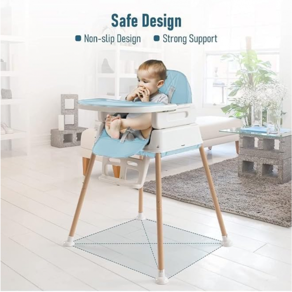 Scaun de masă pliabil 6 în 1, confortabil și multifuncțional, albastru [5]