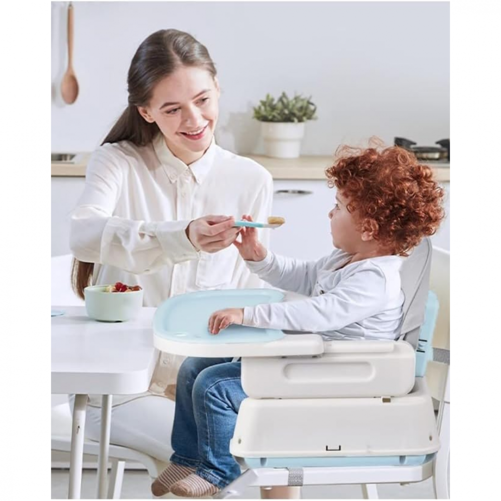 Scaun de masă pliabil 6 în 1, confortabil și multifuncțional, albastru [8]