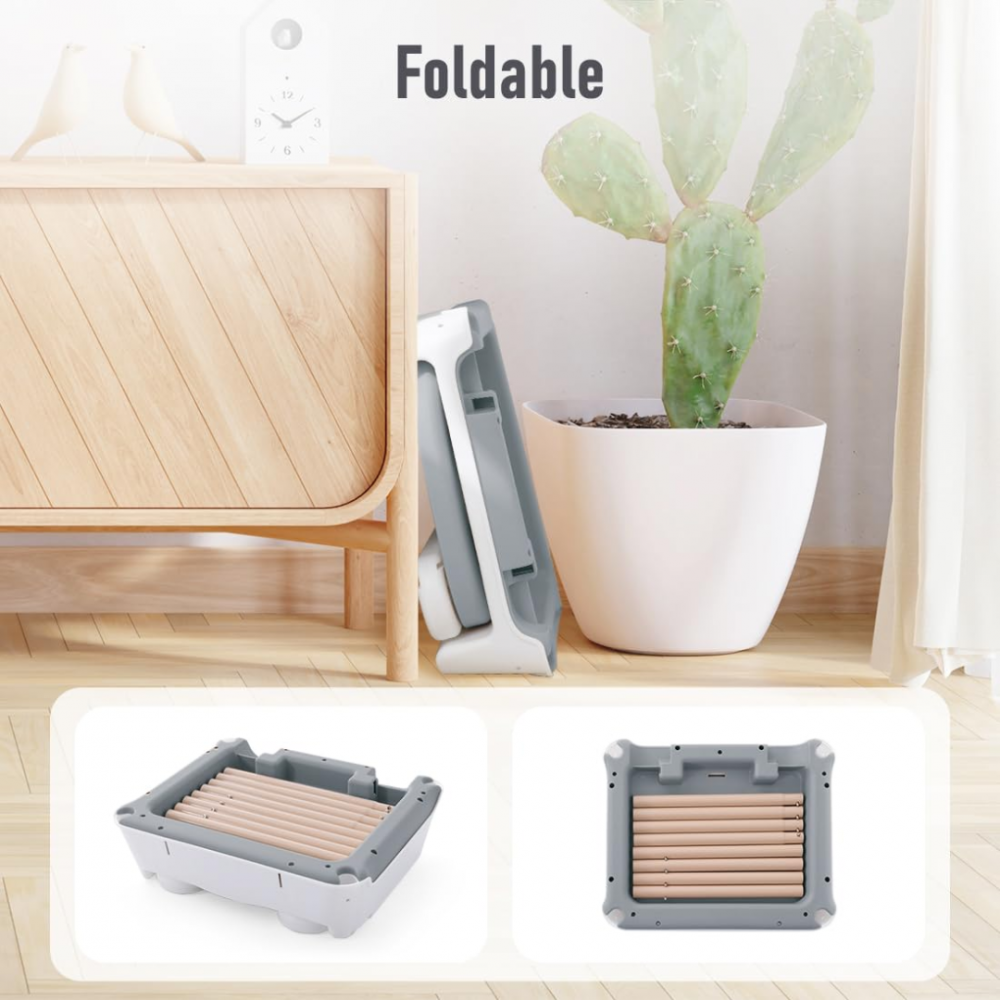 Scaun de masă pliabil 6 în 1, confortabil și multifuncțional, Gri [6]