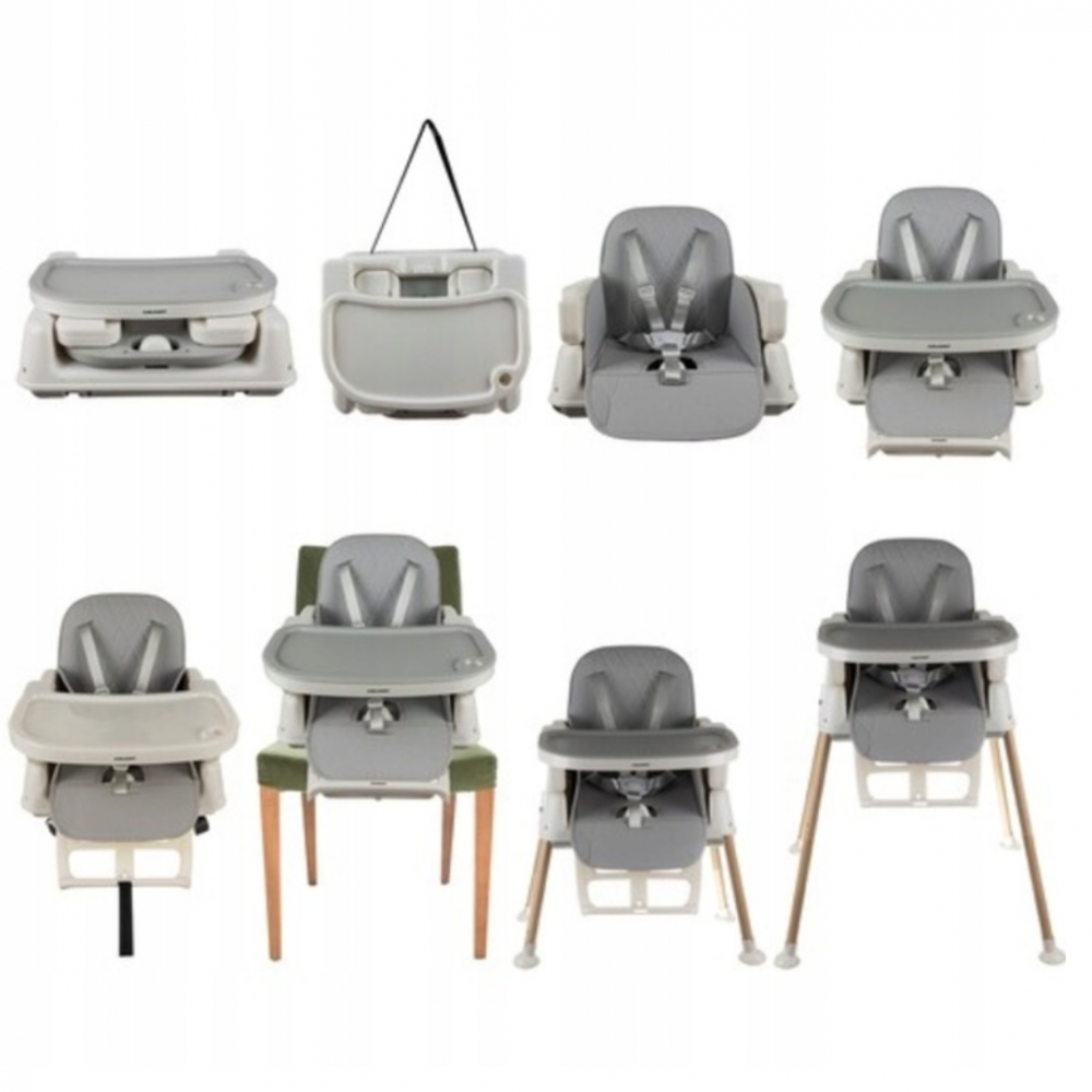 Scaun de masă pliabil 6 în 1, confortabil și multifuncțional, Gri [10]