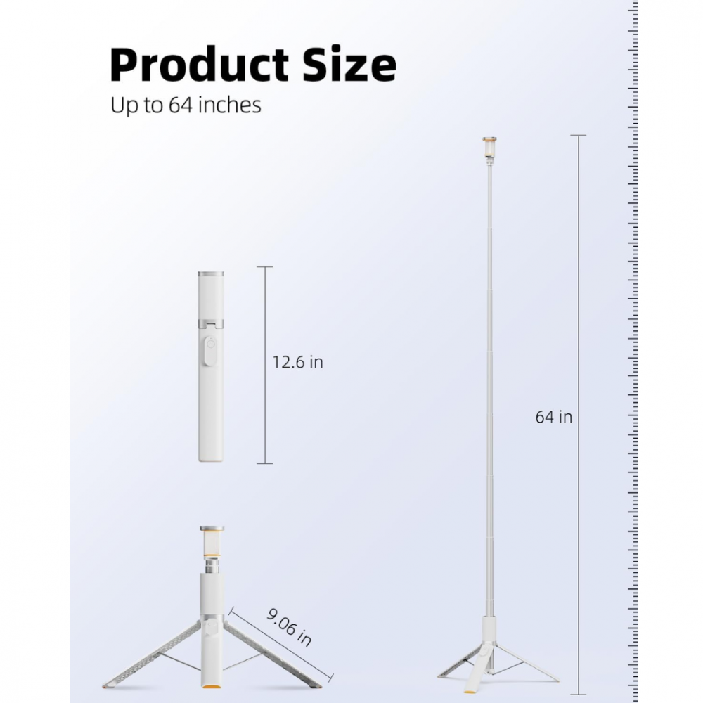 Selfie stick wireless cu trepied, Bluetooth și telecomandă [9]