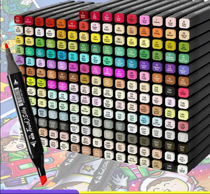 Set 168 markere duble, Carioci profesionale, Multicolore [4]