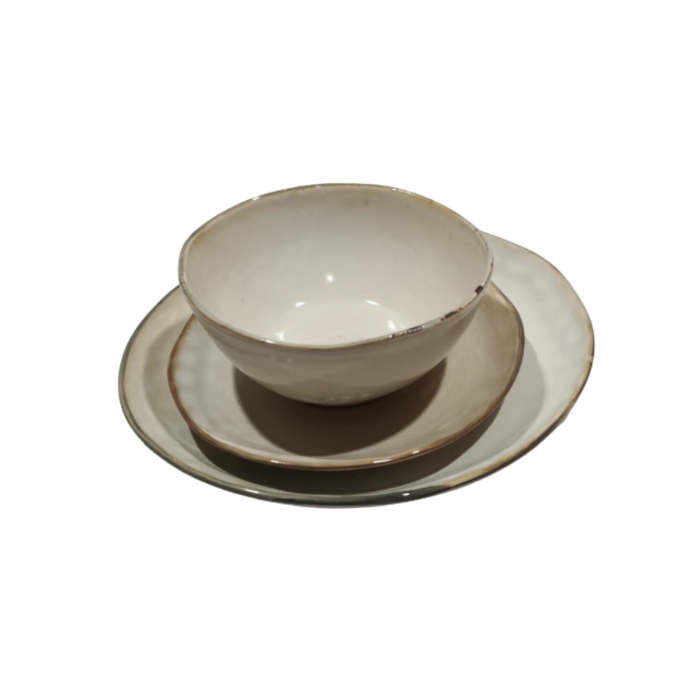 Set 18 piese serviciu de masă, Crem [1]