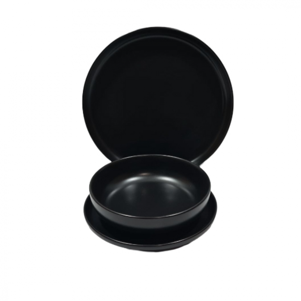 Set 18 piese serviciu de masă, Negru Mat [2]