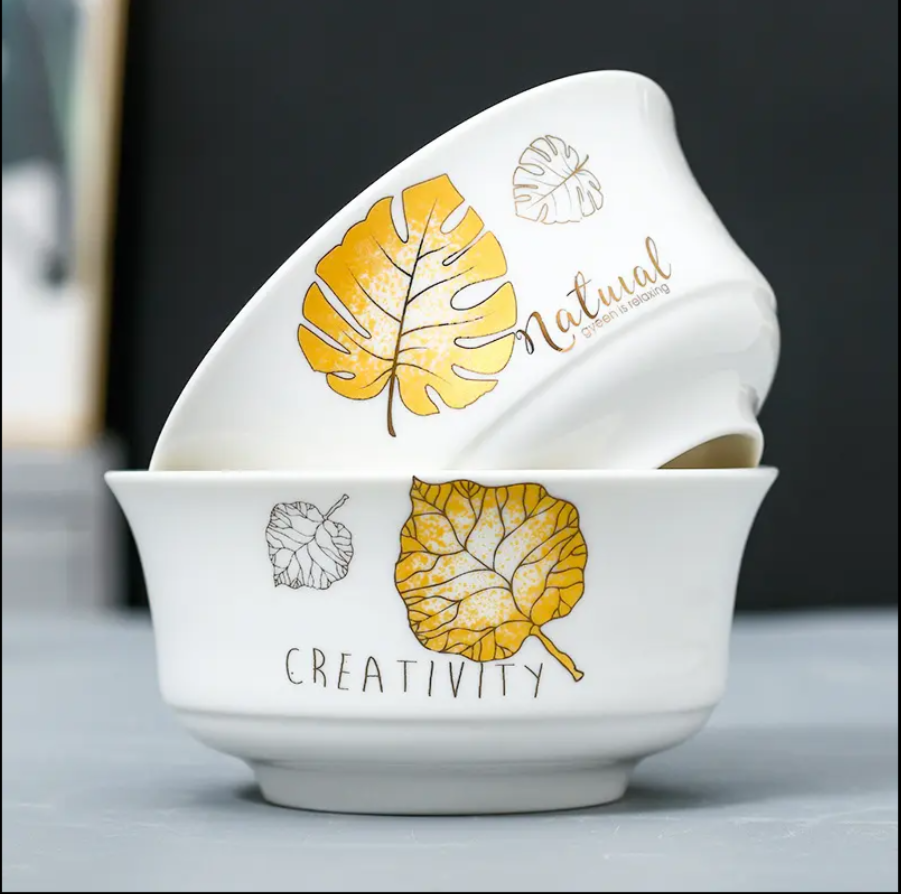 Set 2 boluri portelan cu lingurite model Nordic [3]