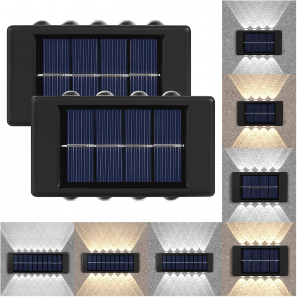 Set 2 lămpi solare pentru exterior, decorative, cu încărcare solară, negru [3]
