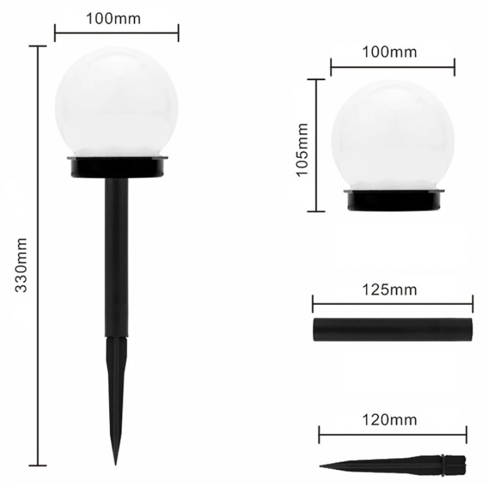 Set 2 lămpi solare pentru grădină, cu țăruș, formă sferică [2]
