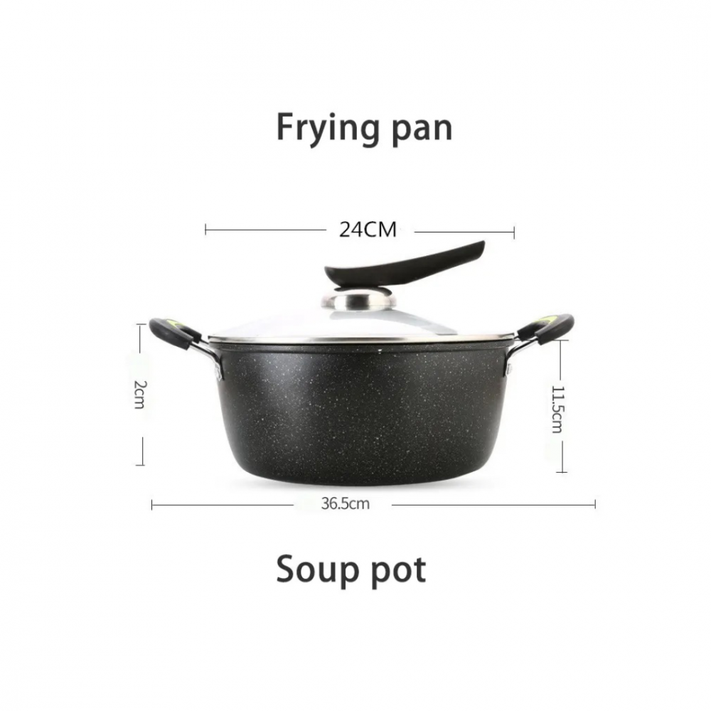 Set 3 piese cratiță și tigăi granit cu înveliș antiaderent [5]