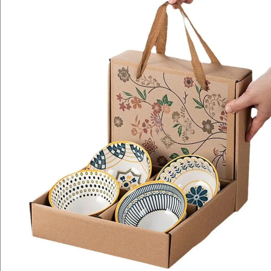 Set 4 boluri ceramica, model Nordic Elegance, multicolor [1]