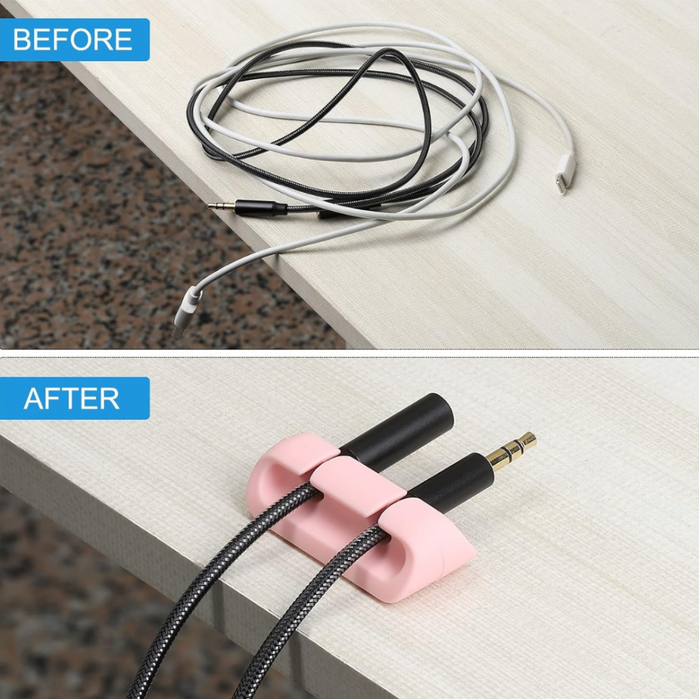 Set 4 organizatoare pentru cabluri, Roz [2]