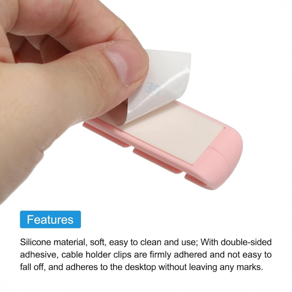 Set 4 organizatoare pentru cabluri, Roz [3]