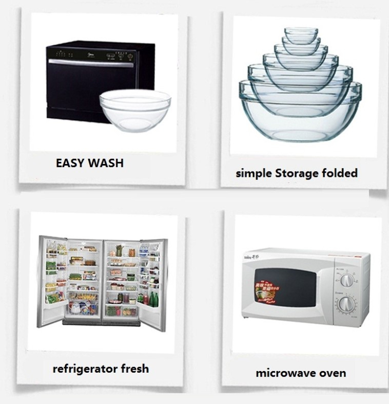 Set 5 boluri din sticla cu capac din plastic, Albastru [3]