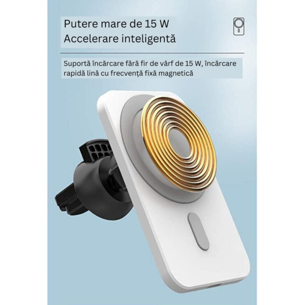 Suport auto cu încărcare wireless MagSafe, alb [4]
