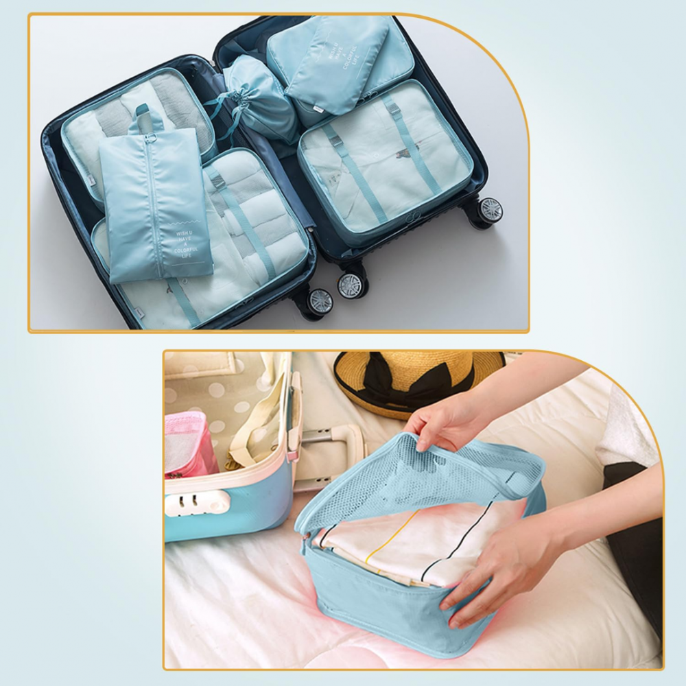 Set 7 huse organizare bagaje, Bleu [5]