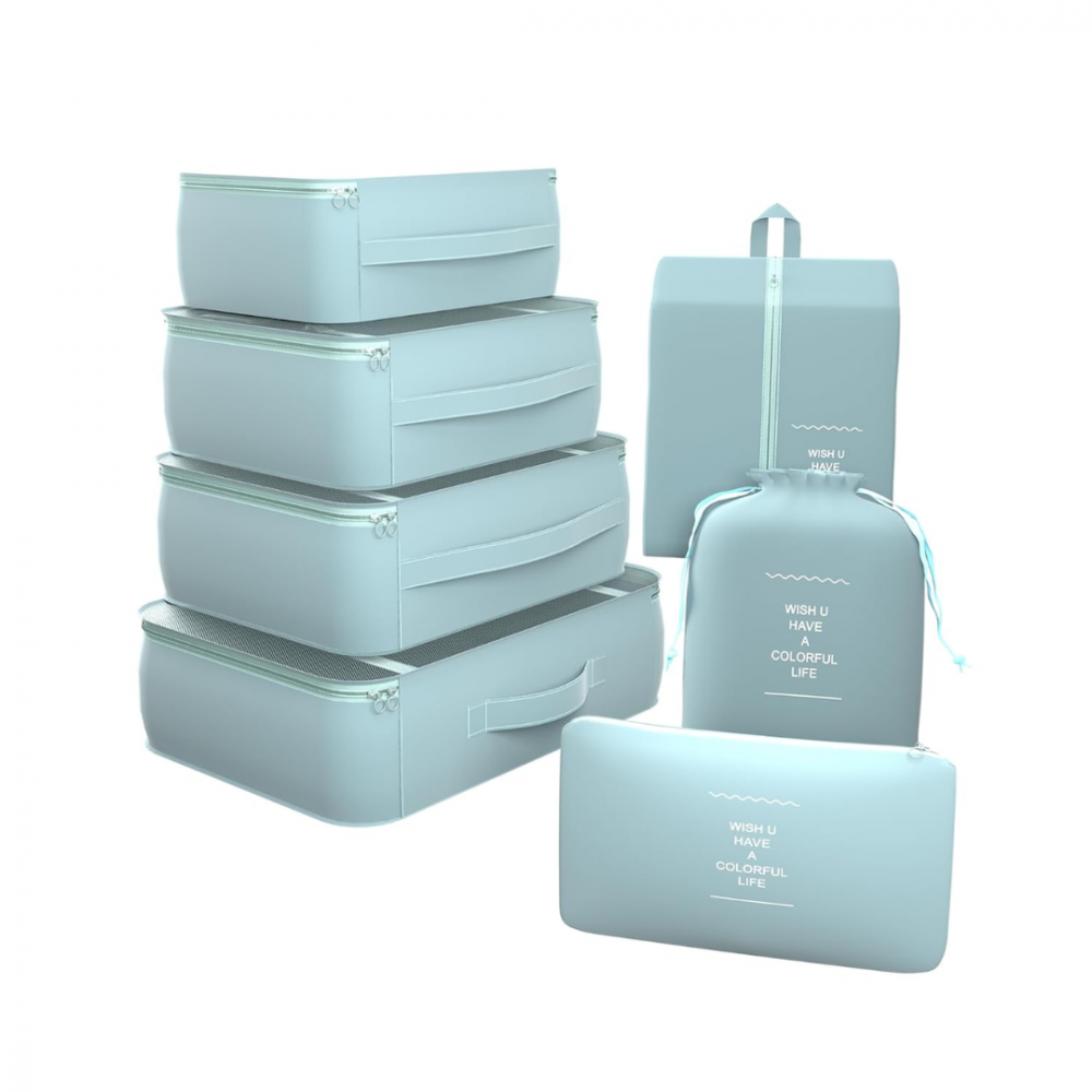 Set 7 huse organizare bagaje, Bleu [8]