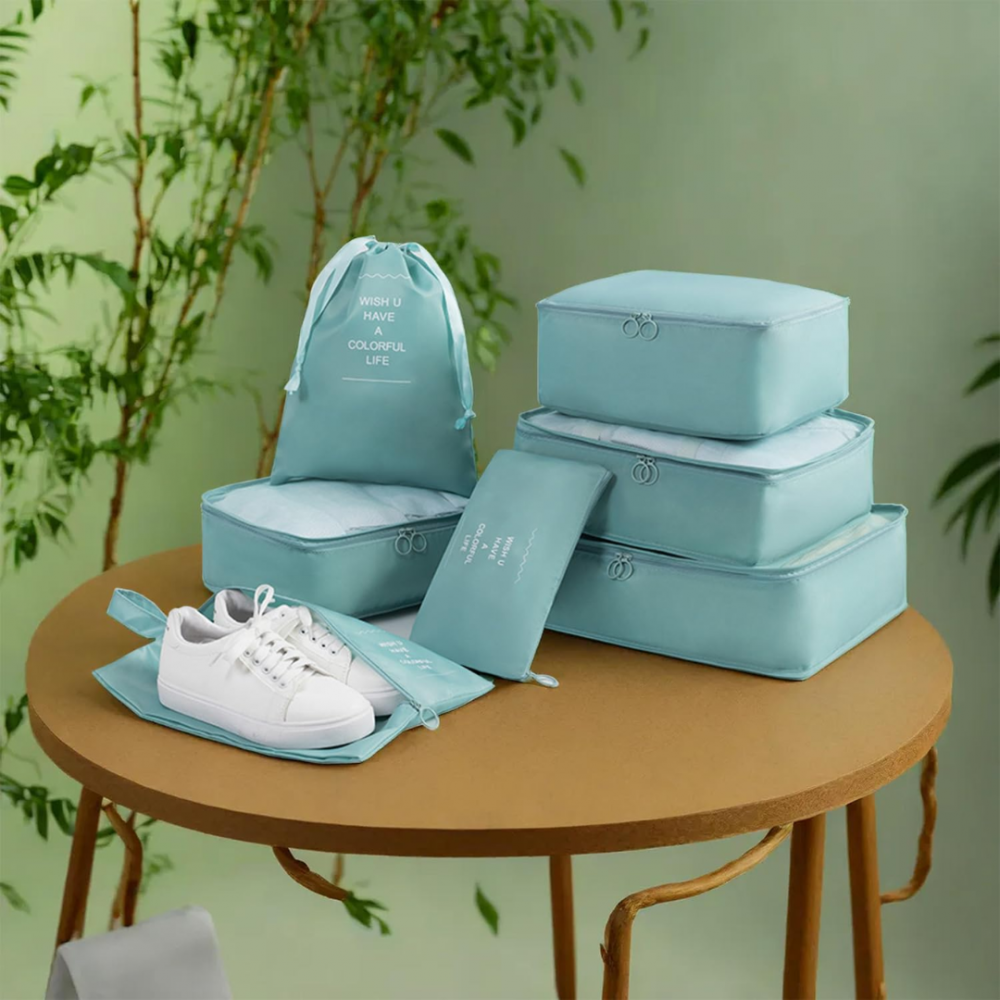 Set 7 huse organizare bagaje, Bleu [3]