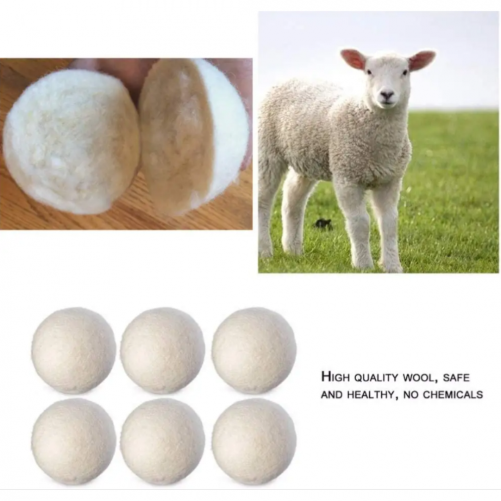 Set 6 bile din lână pentru uscător cu săculeț [3]