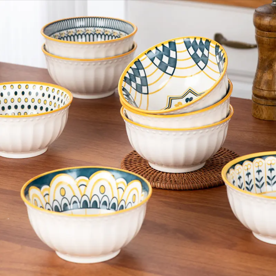 Set 6 boluri ceramica model NORDIC ELEGANCE, Multicolor [5]