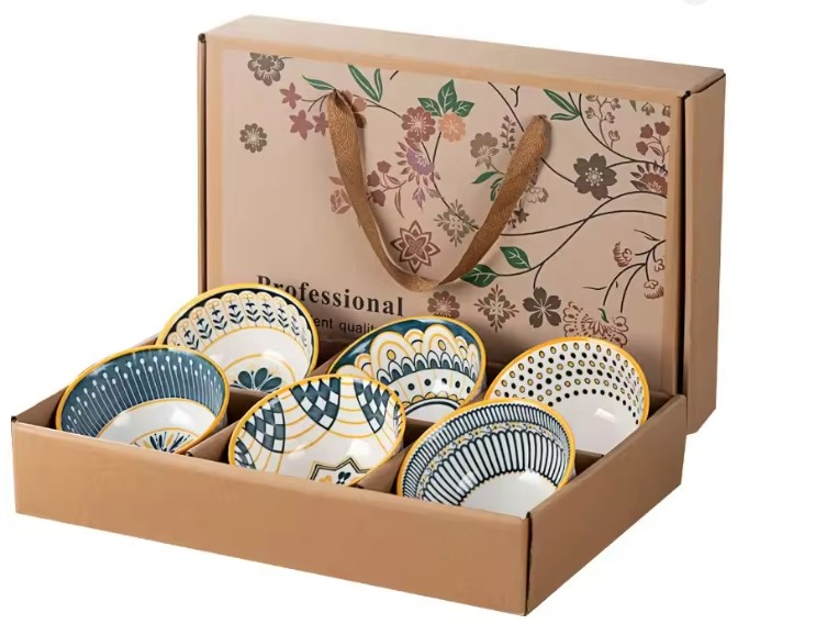 Set 6 boluri ceramica model NORDIC ELEGANCE, Multicolor [1]