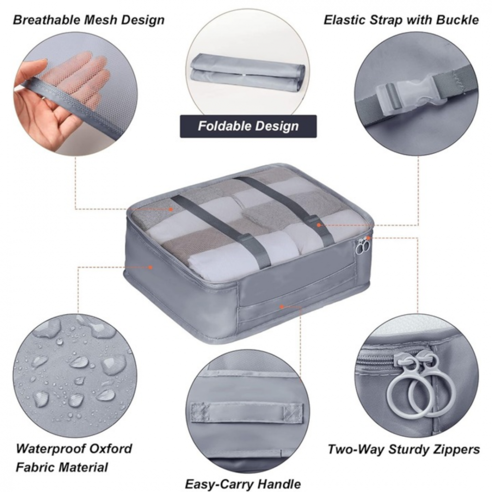 Set 7 huse organizare bagaje, Gri [4]