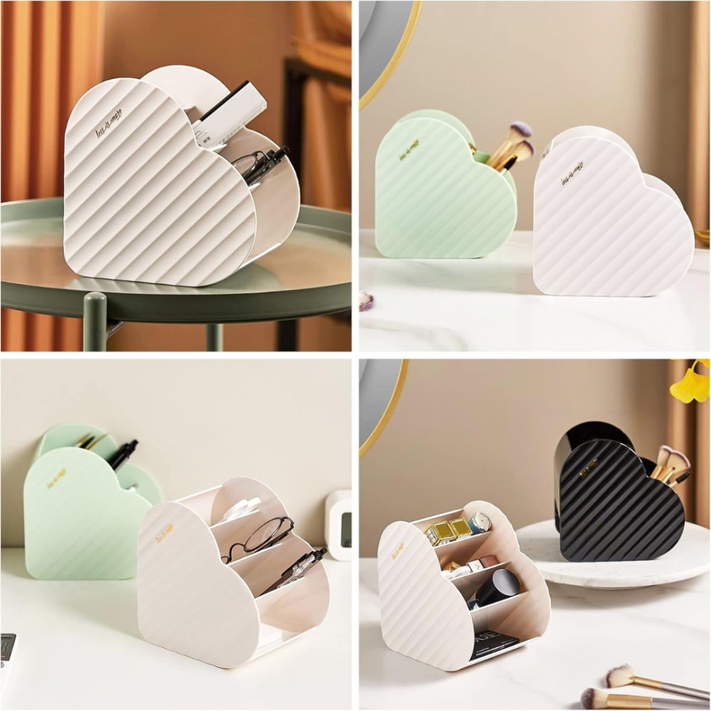 Suport pensule machiaj inimă, Crem [3]