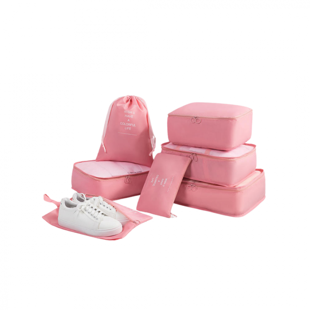 Set 7 huse organizare bagaje, Roz [1]