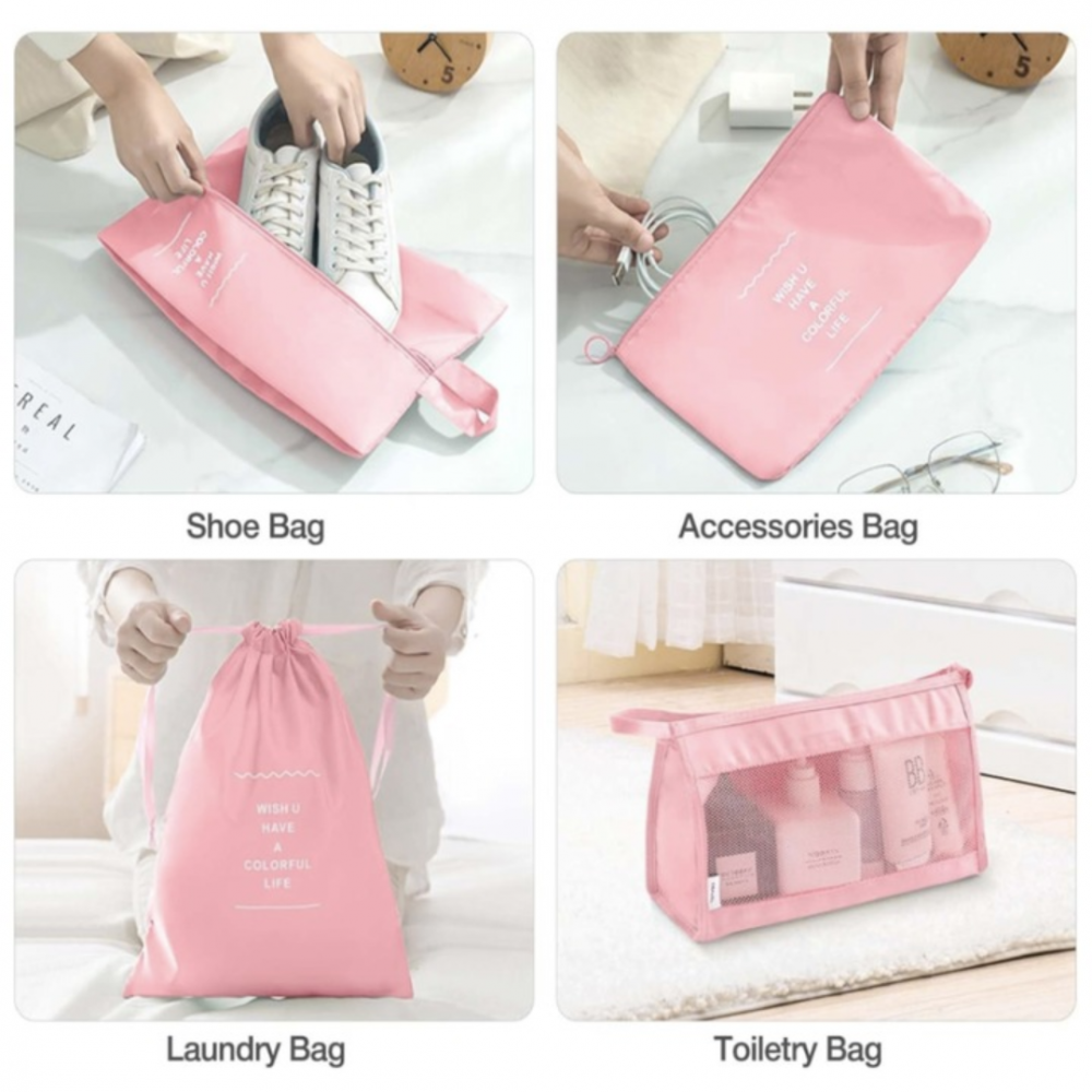 Set 7 huse organizare bagaje, Roz [7]