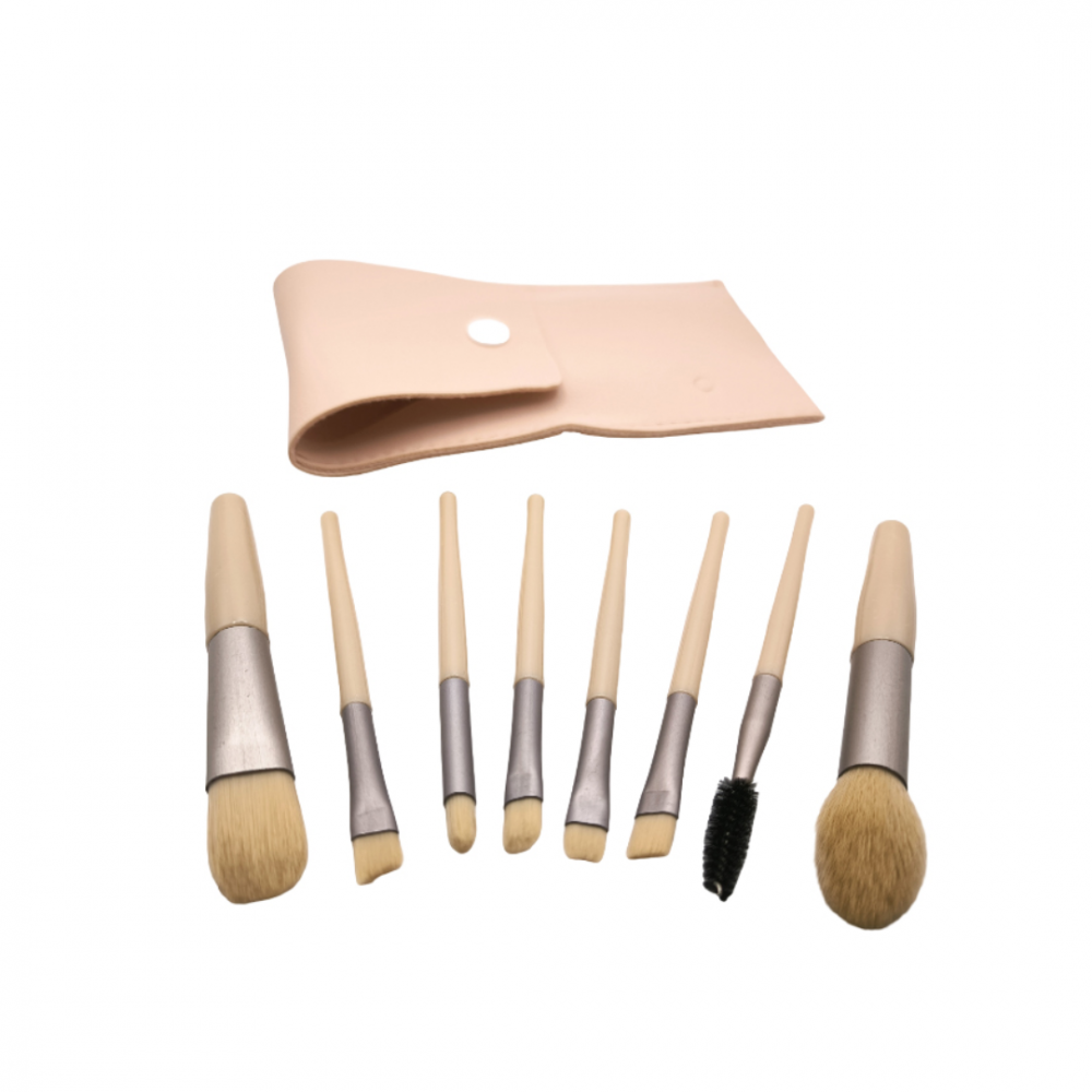 Set 8 pensule machiaj cu husă de depozitare, Crem [1]