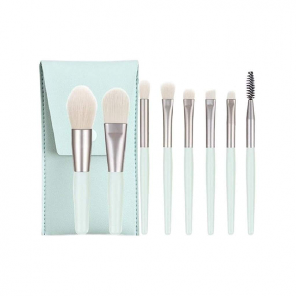 Set 8 pensule machiaj cu husă de depozitare, Verde [1]