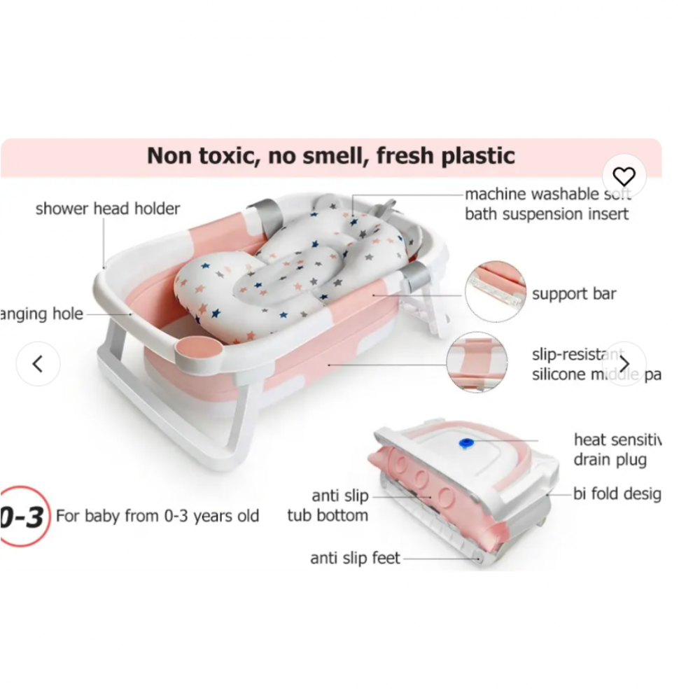 Set cădiță pliabilă cu pernuță textilă, Roz [3]