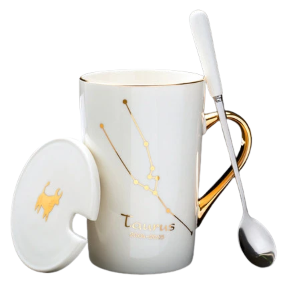 Set cadou cana ceramica, culoare Alb, Taur [1]